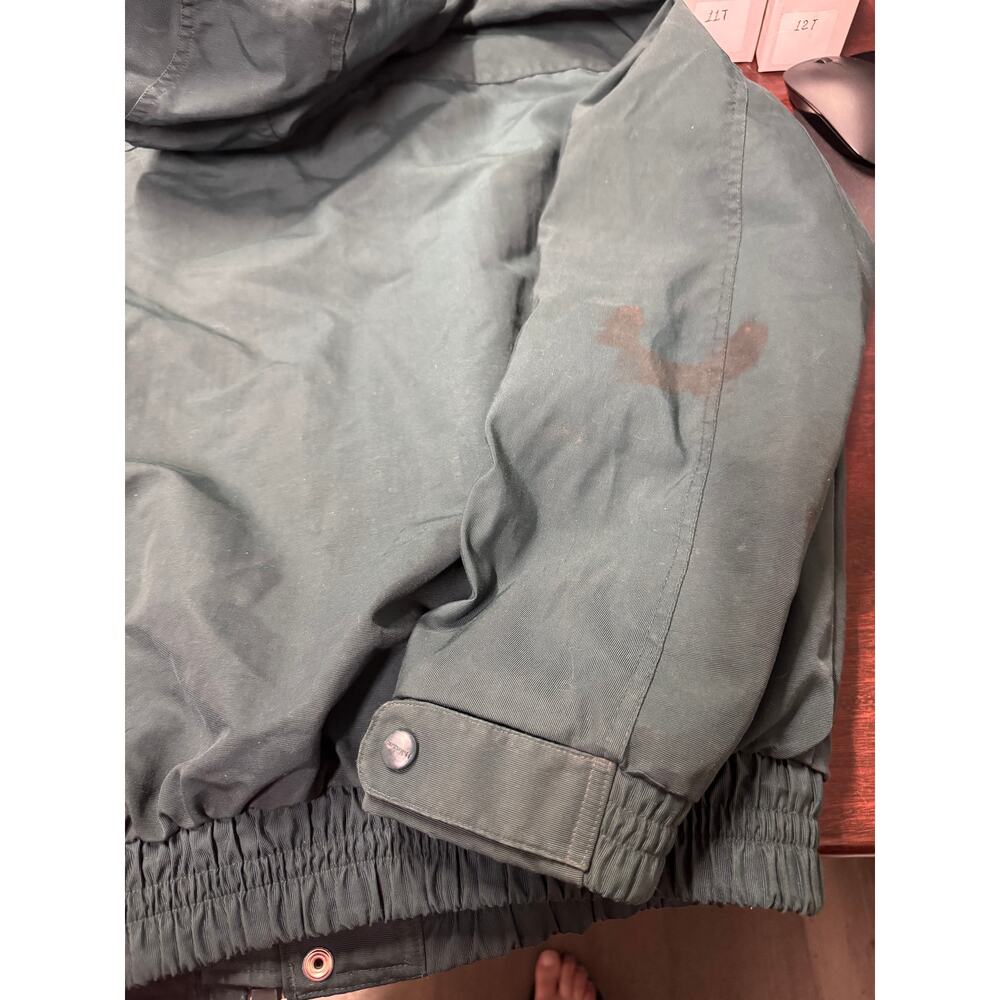 Vintage Carhartt Hooded Work Chore Jacket Green Distressed Workwear Coat XXL - Picture 11 of 11